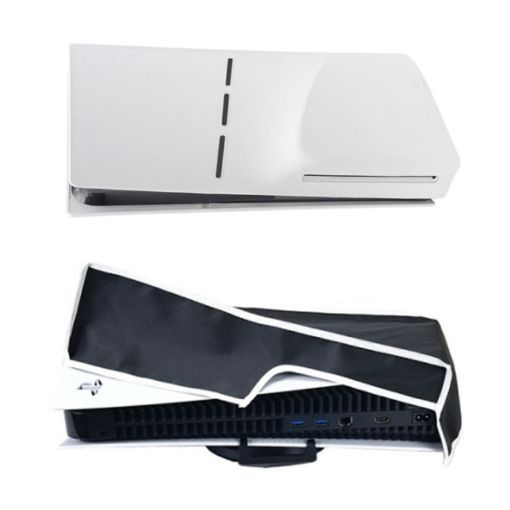 PS5 Slim Disc & Digital Host Dust Cover - Horizontal Black - 1