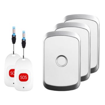 CACAZI C20 Emergency Wireless Pager for Elderly - EU Plug, Silver - 1