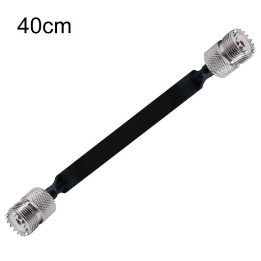 40cm Flat RF Coaxial Cable UHF 50 Ohm, Female to Female Extension - 1