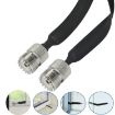 40cm Flat RF Coaxial Cable UHF 50 Ohm, Female to Female Extension - 6