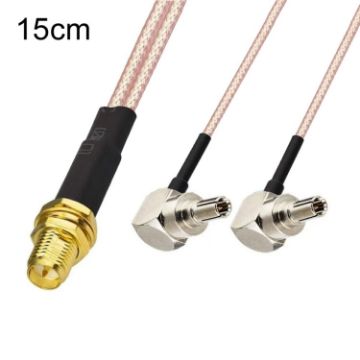 SMA Female to 2 CRC9 WiFi Antenna RG316 Extension Cable (15cm) - 1