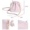 Large-Capacity Blue Waterproof Leather Camera Bag with Drawstring - 3