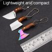 Mini Knife Keychain with Holster, Black Handle Sanding Model - 4