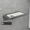 Gray Stainless Steel No-Punch Paper Holder with Phone Rack Shelf - 1