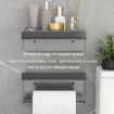 Gray Stainless Steel No-Punch Paper Holder with Phone Rack Shelf - 5