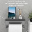 Gray Stainless Steel No-Punch Paper Holder with Phone Rack Shelf - 6
