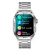 K63 1.96" Silver Steel Bluetooth Call Smart Watch with Health Monitoring - 1