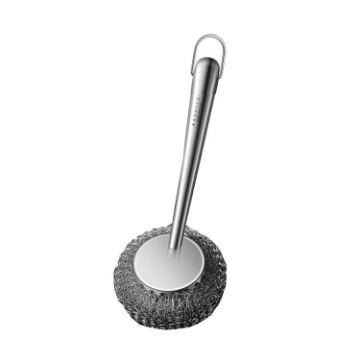 Kacheeg 304 Stainless Steel Pot Brush, Short Style Dishwashing Tool - 1