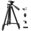 Portable Aluminum DSLR Tripod with Clip, Bag, Controller, Adaptor - 1