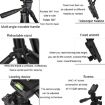 Portable Aluminum DSLR Tripod with Clip, Bag, Controller, Adaptor - 4
