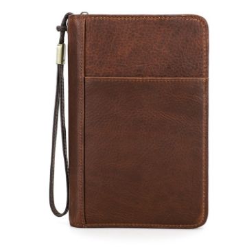 CONTACTS FAMILY CF5009 Leather Travel Cigar Box with Strap (Brown) - 1