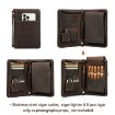 CONTACTS FAMILY CF5009 Leather Travel Cigar Box with Strap (Brown) - 5