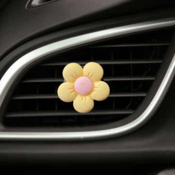 Yellow Candy-colored Five-petal Flower Car Vent Aromatherapy Clip - 1