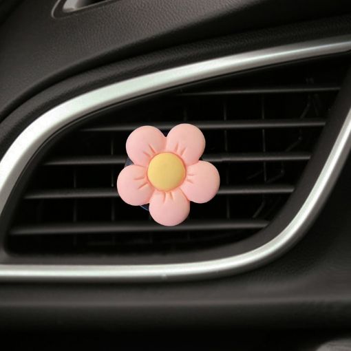 Pink Candy-colored Five-petal Flower Car Vent Aromatherapy Clip - 1