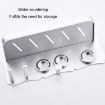 Wall Mounted Hair Dryer Holder Hole-Free Aluminum Shelf, Silver - 2