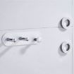 Silver Wall Mounted Hair Dryer Holder with 2 Loops, Aluminum Shelf - 1