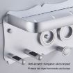 Silver Wall Mounted Hair Dryer Holder with 2 Loops, Aluminum Shelf - 3