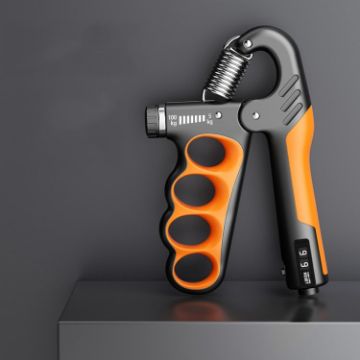Adjustable Hand Grip 5-100kg with Mechanical Counter, Orange - 1
