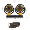 SUITU Car Foldable Fan 12V Cooling, Cigarette Lighter Powered - 3
