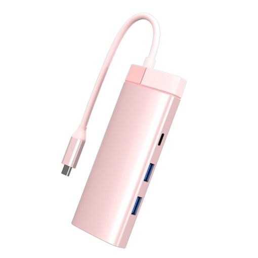 BS7A 7 In 1 Type-C Multi-Function USB Hub Docking Station (Pink) - 1