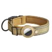 XL Dark Khaki AirTag Tracker Dog Collar with Neoprene & Reflective Lining - 1