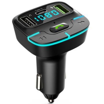 Bluetooth Car MP3 Player with Ambient Light Charger (Black) - 1
