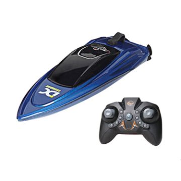 Blue 2.4G Mini Remote Control Boat for Kids' Summer Water Play - 1