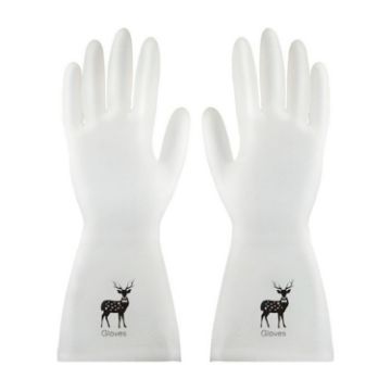Waterproof PVC Non-slip Kitchen Dishwashing Gloves, Size M - 1