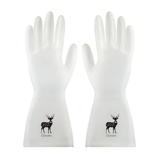 Waterproof PVC Non-slip Kitchen Dishwashing Gloves, Size M - 1
