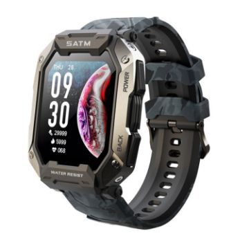 C20Plus 1.81" Waterproof Smart Watch, Camouflage Black with Bluetooth - 1