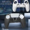 PS5 Gamepad White Silicone Case + 8 Hats, Anti-Skid Cover - 6