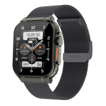 A70 Health IP68 Waterproof Bluetooth Call Smart Watch (Black Steel) - 1