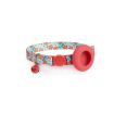 Red Flowers AirTag Pet Collar Holder Case with Bell & Safety Buckle - 1