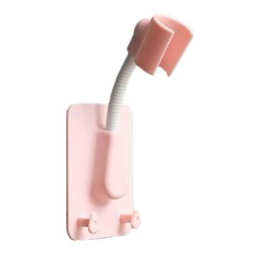 Adjustable Pink Multifunctional Shower Rack Shelf, No Drilling - 1