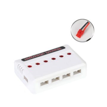 Drone USB Charger for One to Six 3.7V Lithium Batteries, White - 1