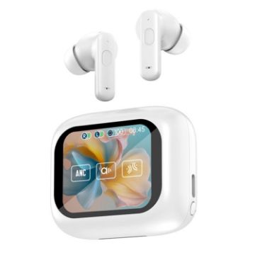 LY30 Touch Screen ANC+ENC Wireless Bluetooth Earphones (White) - 1