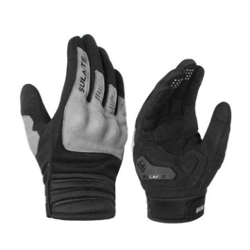 SULAITE XL Gray Motorcycle Touch Screen Full Finger Gloves - 1