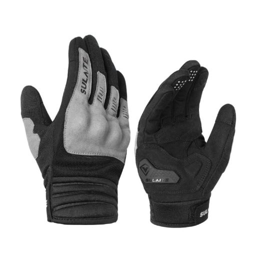 SULAITE XL Gray Motorcycle Touch Screen Full Finger Gloves - 1