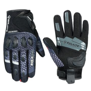 SULAITE Touch Screen Breathable Mesh Cycling Gloves, Size L (Black) - 1