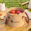 Folding Portable 10L Beige Camping Water Storage Bucket - 4