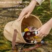 Folding Portable 10L Beige Camping Water Storage Bucket - 6