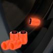 4pcs Luminous Car Motorcycle Tire Valve Cap, Orange Red Skull - 1