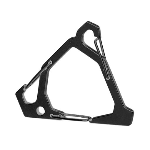 Black Multi-Functional Stainless Steel Triangle Carabiner Hook - 1