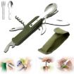 SY-FT008 7-in-1 Portable Green Camping Folding Tableware Set - 6