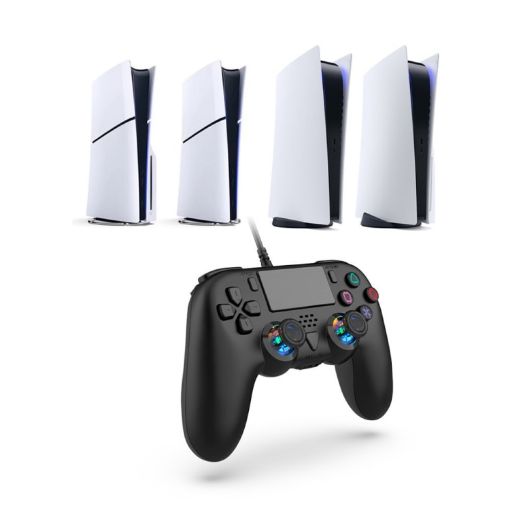 Wired PS5/PS5 Slim/PC Controller with Macro & Six-axis Gyro - 1