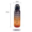 1000ml Fruity Water Bottle With Straw & 7 Flavor Rings (Clear Purple) - 3