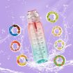 1000ml Fruity Water Bottle With Straw & 7 Flavor Rings (Clear Purple) - 6