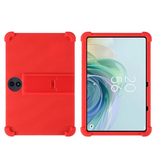 TCL TAB 11 FE Red Shockproof Silicone Case with Holder - 1