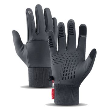 Kyncilor Waterproof Warm Cycling Gloves L, Touch Screen, Gray - 1