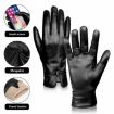 Women's Windproof Wool Fleece Lined Touchscreen Gloves, Red, Size L - 2
